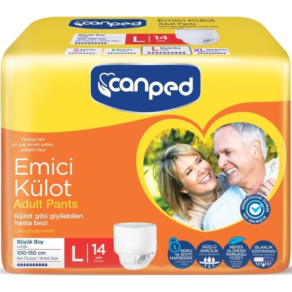 Canped Emici Külot Pants Yetişkin Bezi L - Büyük - Large Ekonomik Pk 70 Adet (5PK*14)