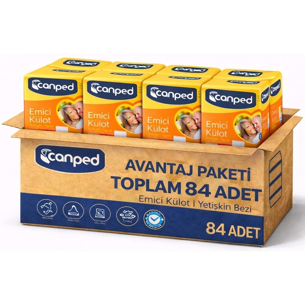 Canped Emici Külot Pants Yetişkin Bezi L - Büyük - Large Ekonomik Pk 84 Adet (6PK*14)
