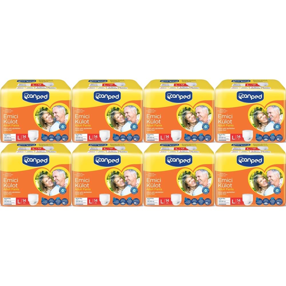 Canped Emici Külot Pants Yetişkin Bezi L - Büyük - Large Ekonomik Pk 112 Adet (8PK*14)