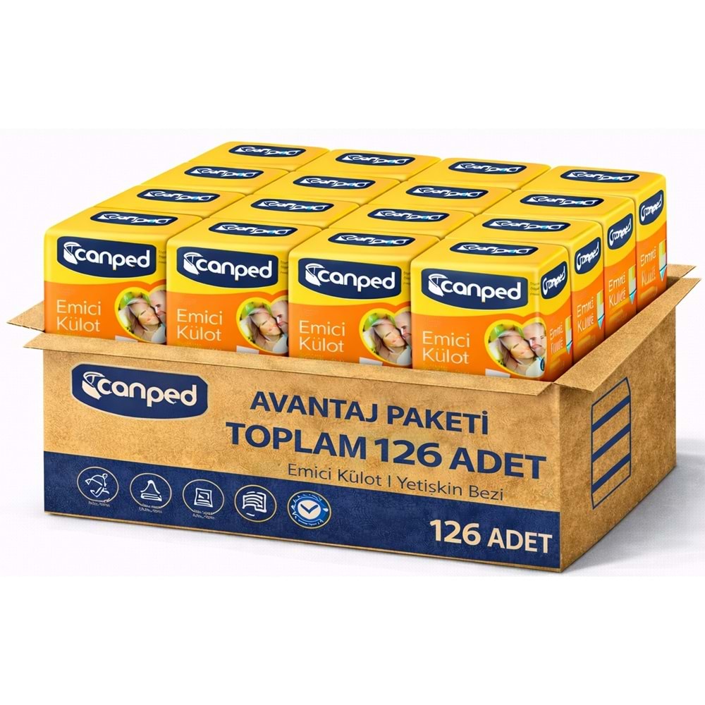 Canped Emici Külot Pants Yetişkin Bezi L - Büyük - Large Ekonomik Pk 126 Adet (9PK*14)