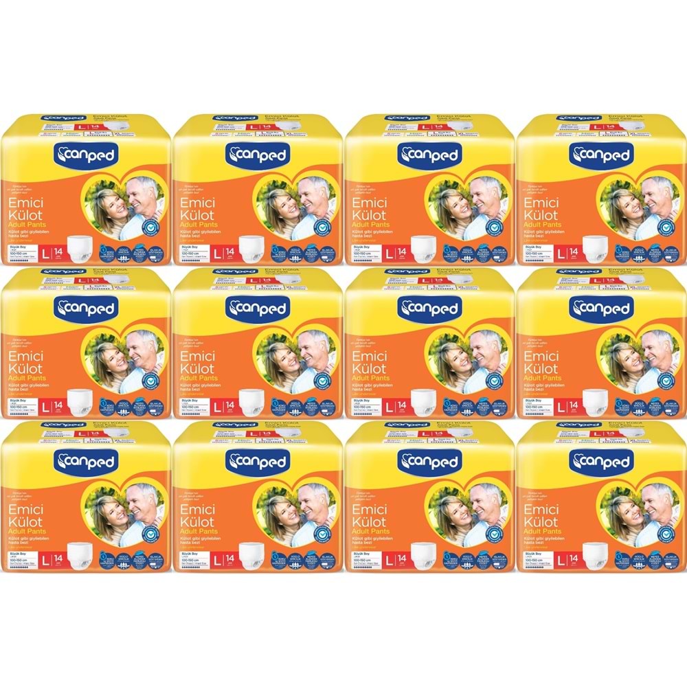 Canped Emici Külot Pants Yetişkin Bezi L - Büyük - Large Ekonomik Pk 168 Adet (12PK*14)