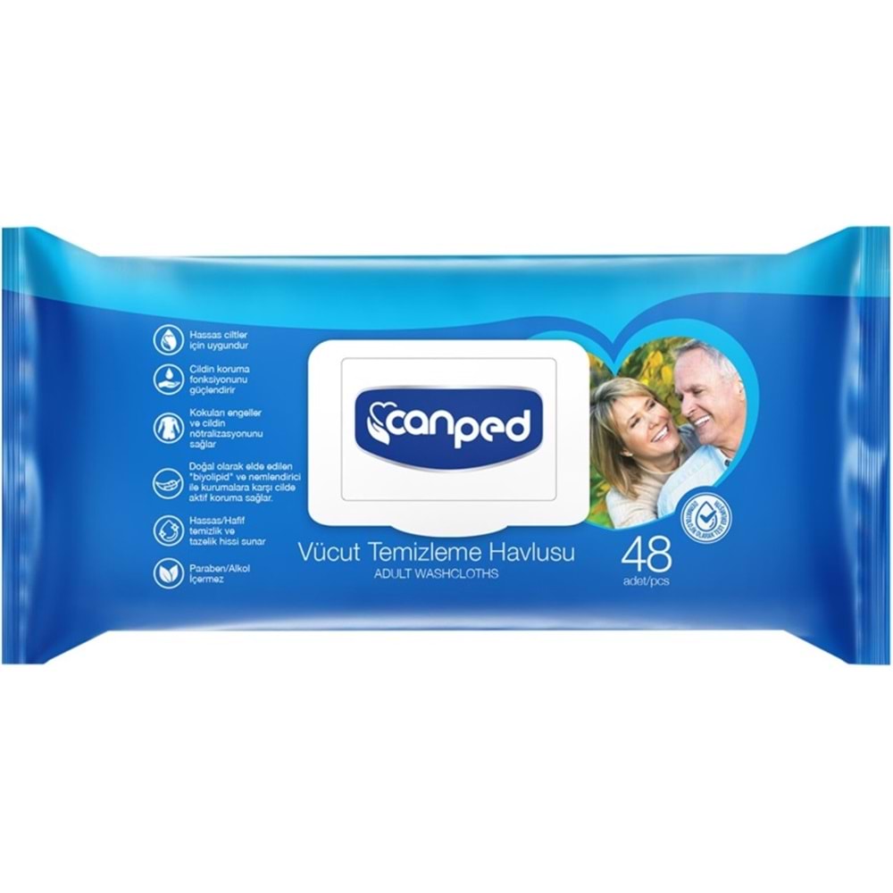 Canped Emici Külot Pants Yetişkin Bezi L - Büyük - Large 14 Adet- Temizleme Havlusu (12Li Set)
