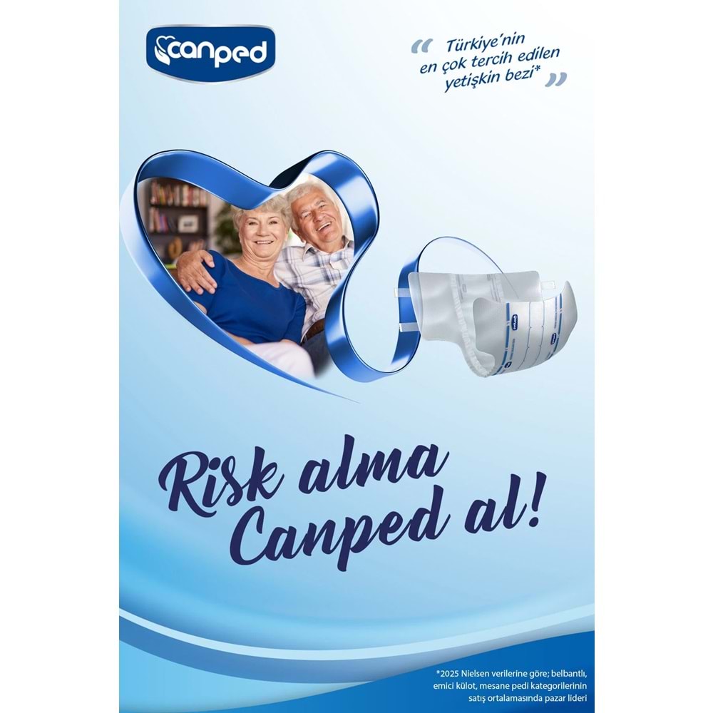 Canped Yetişkin Bezi Bel Bantlı Tekstil Yüzey XL - Ekstra Large - Extra Large 138 Adet