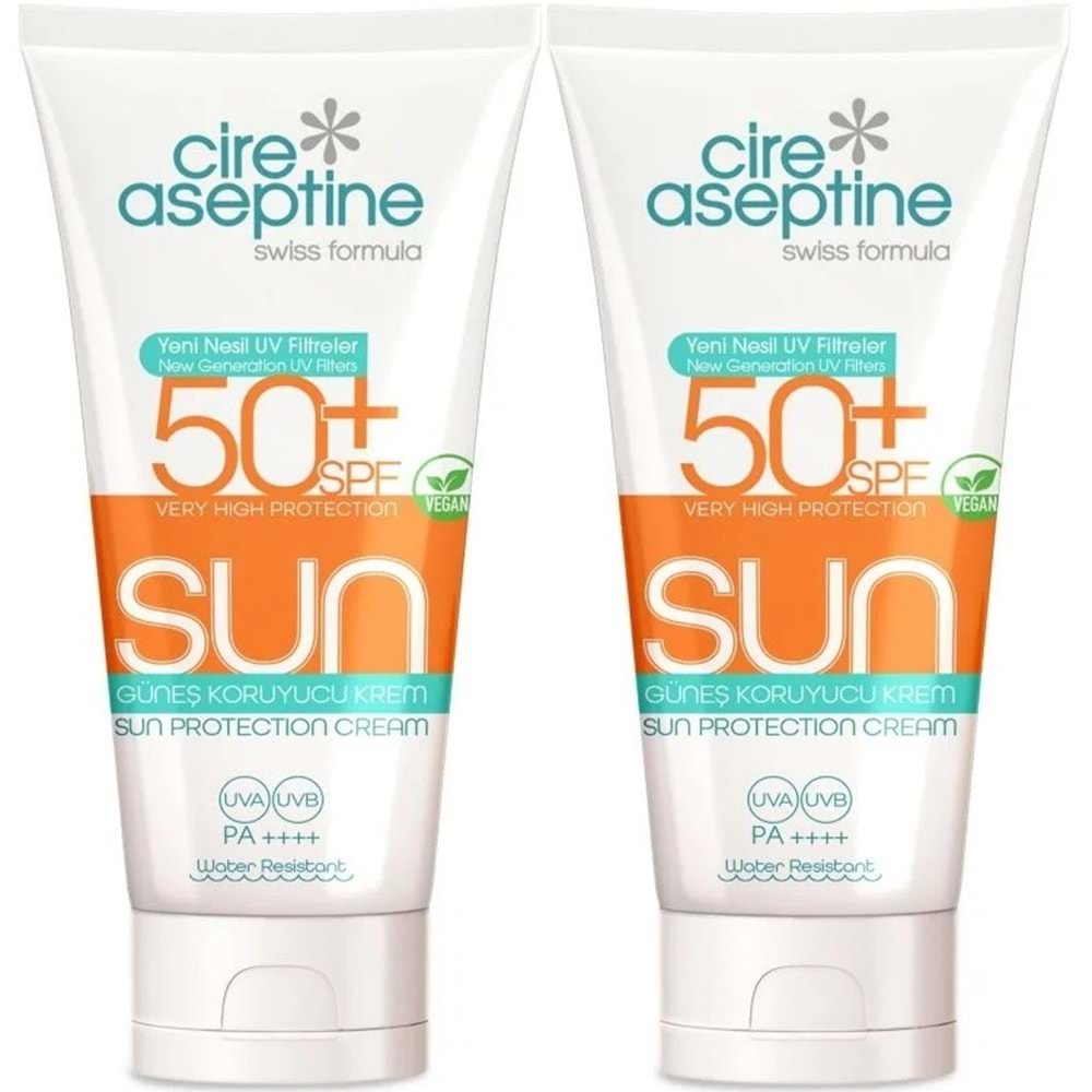 Cire Aseptine Sun Güneş Koruyucu Kremi 50+ SPF 150 ML (2 Li Set)
