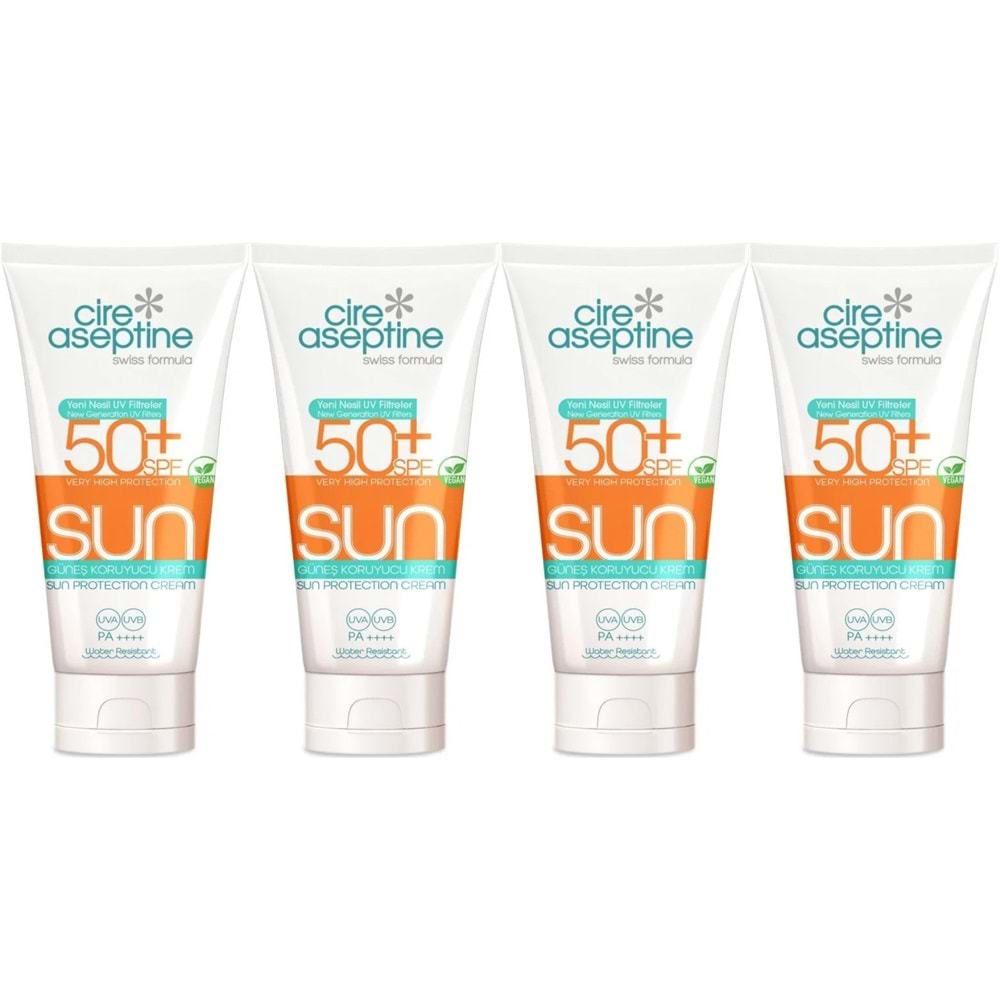 Cire Aseptine Sun Güneş Koruyucu Kremi 50+ SPF 150 ML (4 Lü Set)