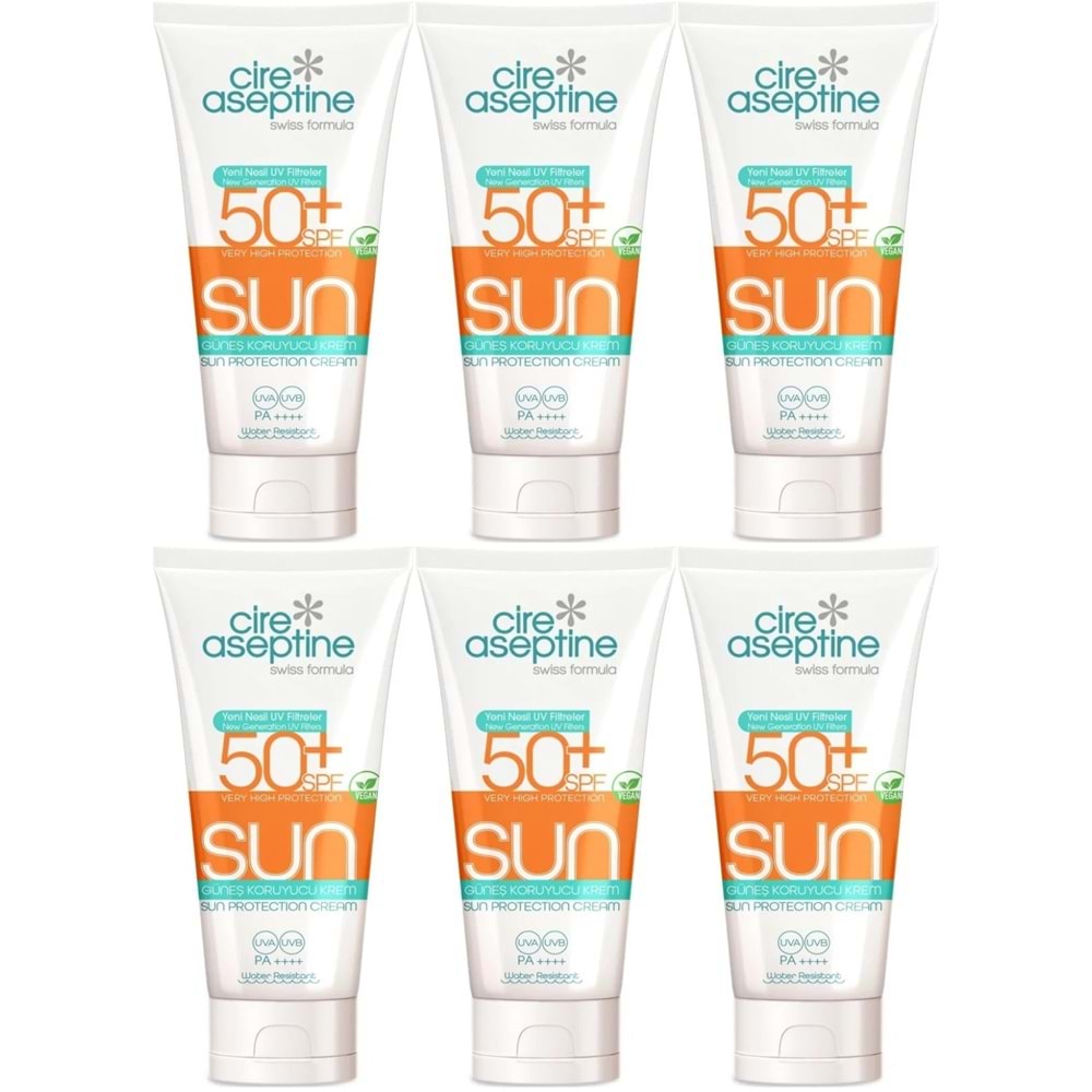 Cire Aseptine Sun Güneş Koruyucu Kremi 50+ SPF 150 ML (6 Lı Set)