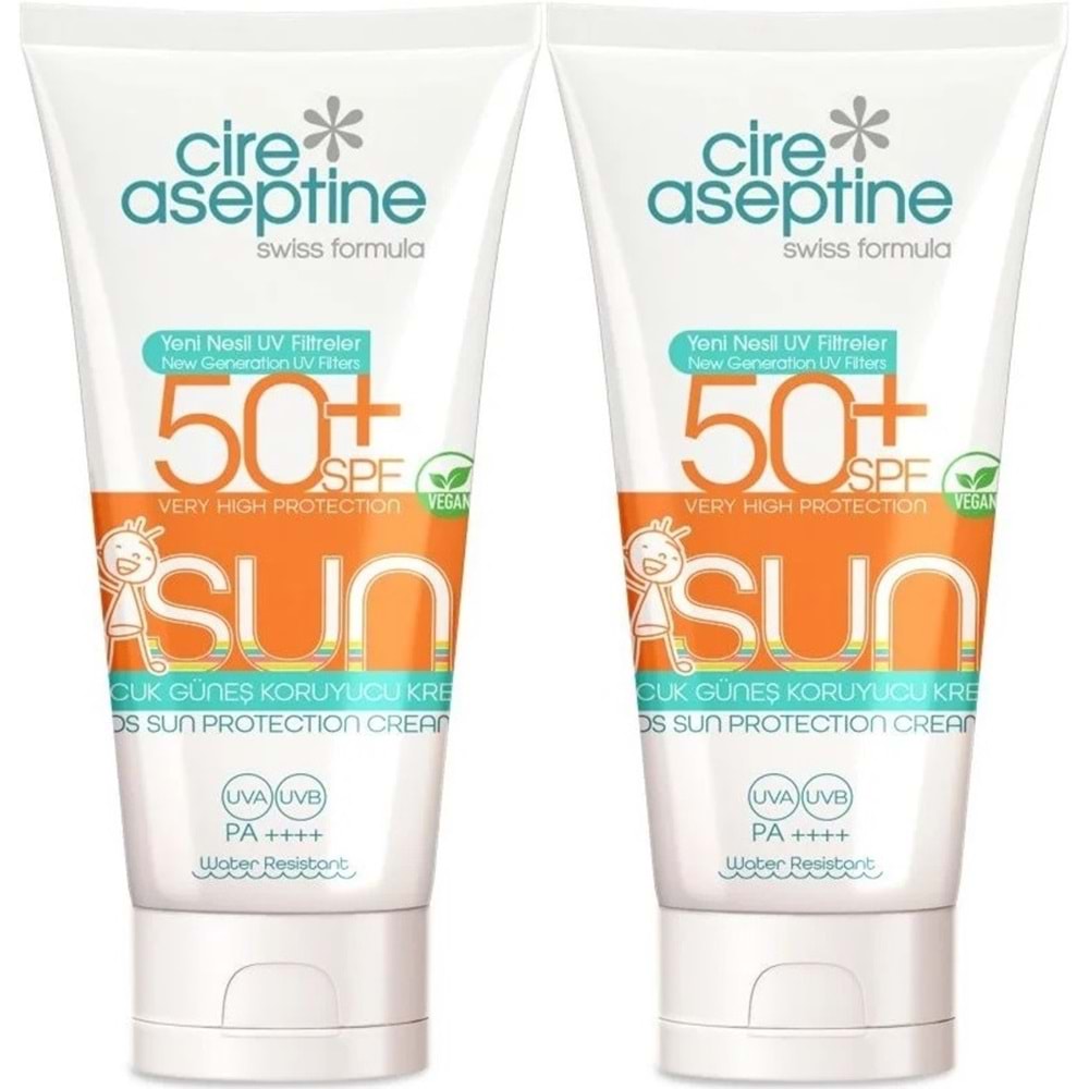Cire Aseptine Sun Güneş Koruyucu Kremi Çocuk 50+ SPF 150 ML (2 Li Set)