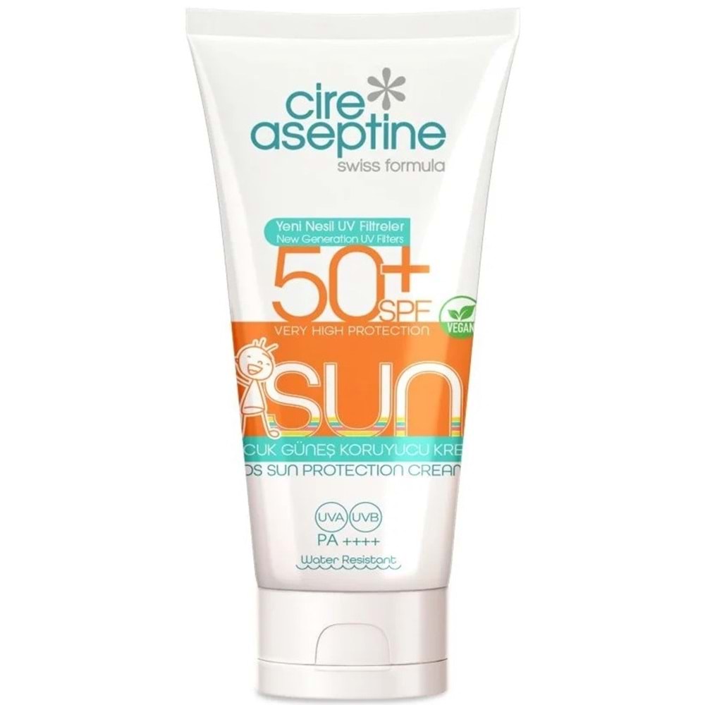 Cire Aseptine Sun Güneş Kremi 50+ SPF 150 ML + Güneş Kremi Çocuk 50+ SPF 150 ML Karma (4 Lü Set)
