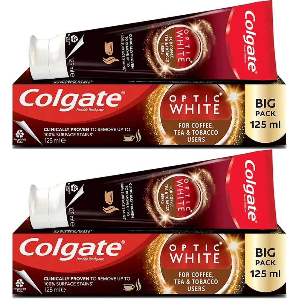 Colgate Diş Macunu Optic White 125ML Çay-Kahve-Sigara (2 Li Set)