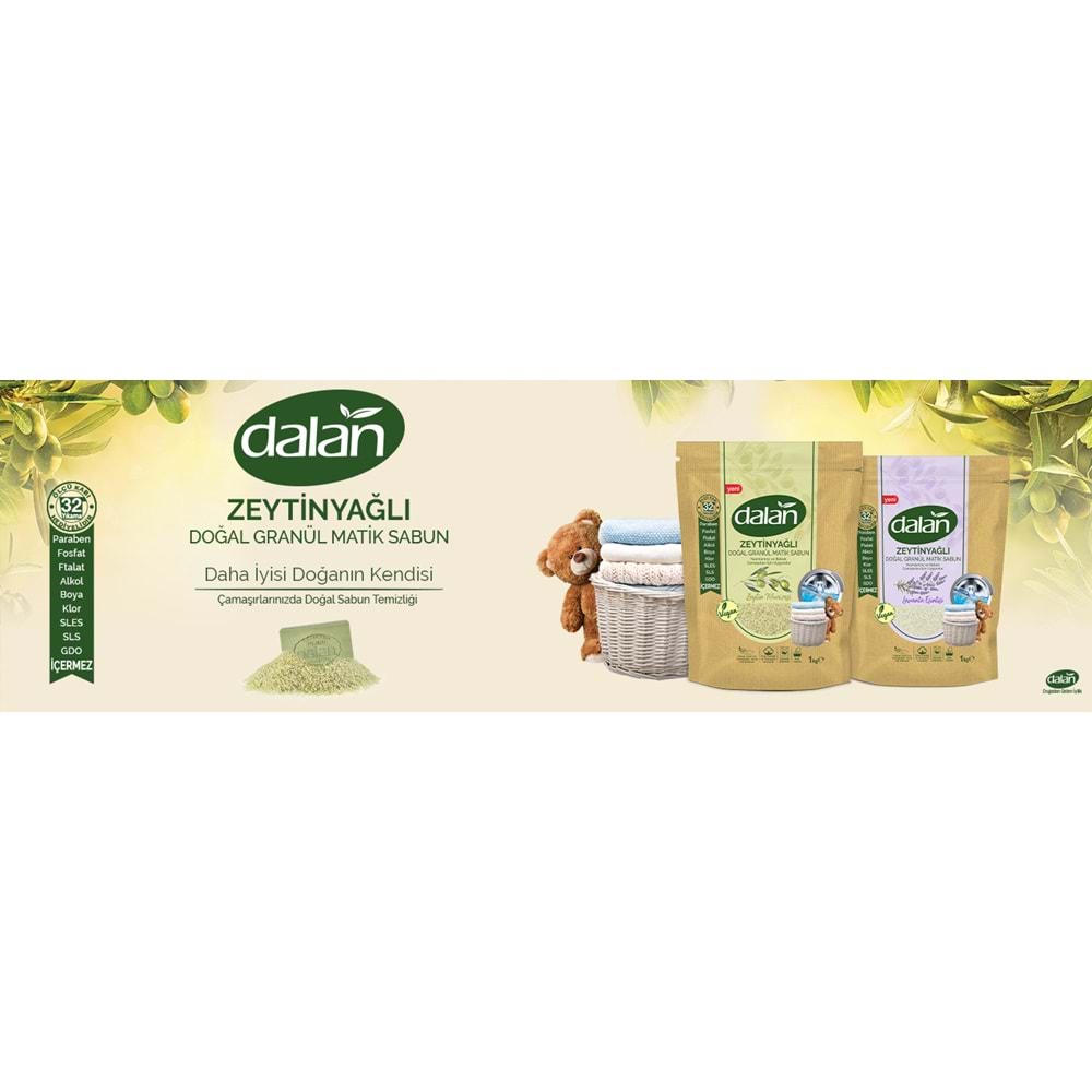 Dalan Doğal Granül Sabun Tozu 1KG Bebekler İçin %100 Zeytinyağlı (5 Li Set)