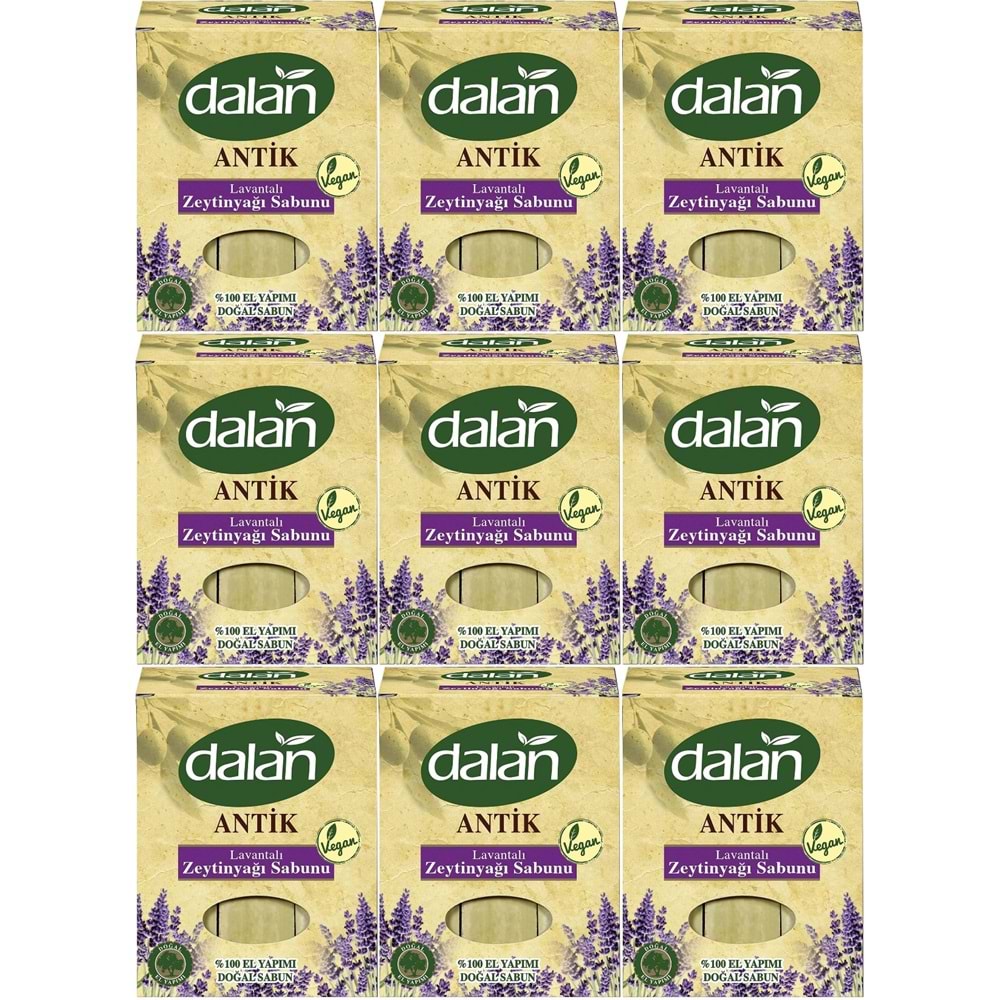 Dalan Antik Defneli Zeytinyağı Sabunu 900GR Lavantalı (9 Lu Set)