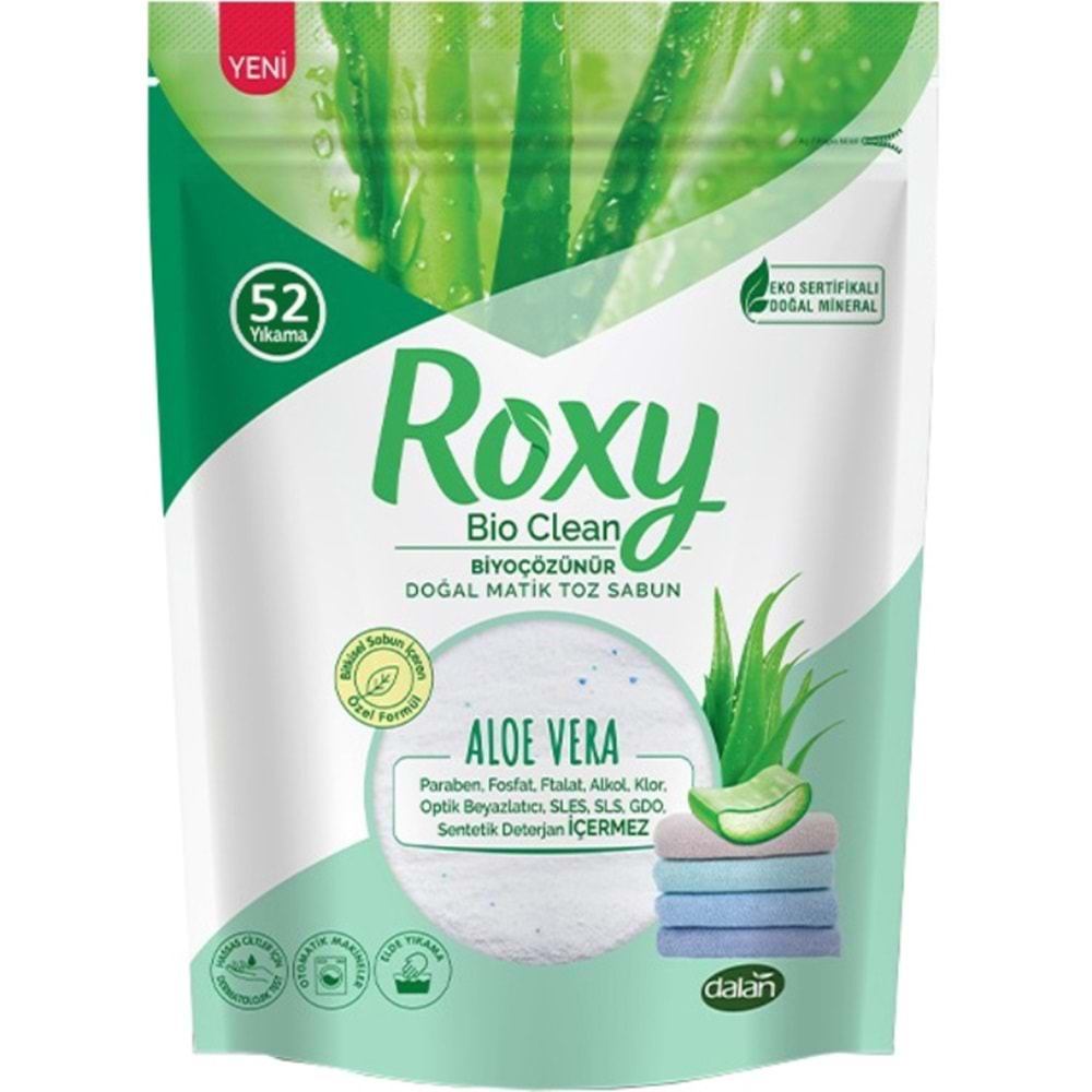 Dalan Roxy Bio Clean Sabun Tozu Karma Set 4.8+4.8Kg:9.6KG Bahar Çiçekleri+Aloe Vera (312 Yıkama)
