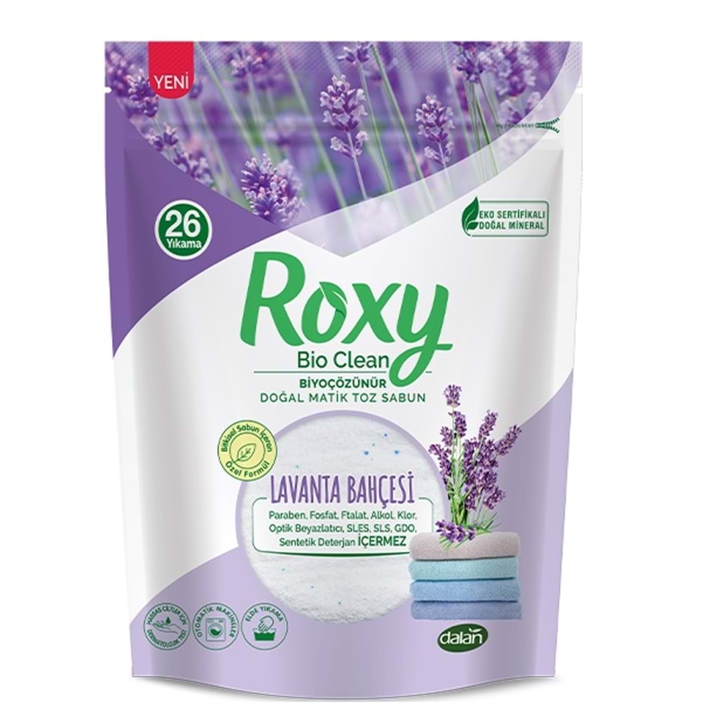 Dalan Roxy Bio Clean Matik Sabun Tozu 800GR Lavanta Bahçesi (3 Lü Set) (78 Yıkama)