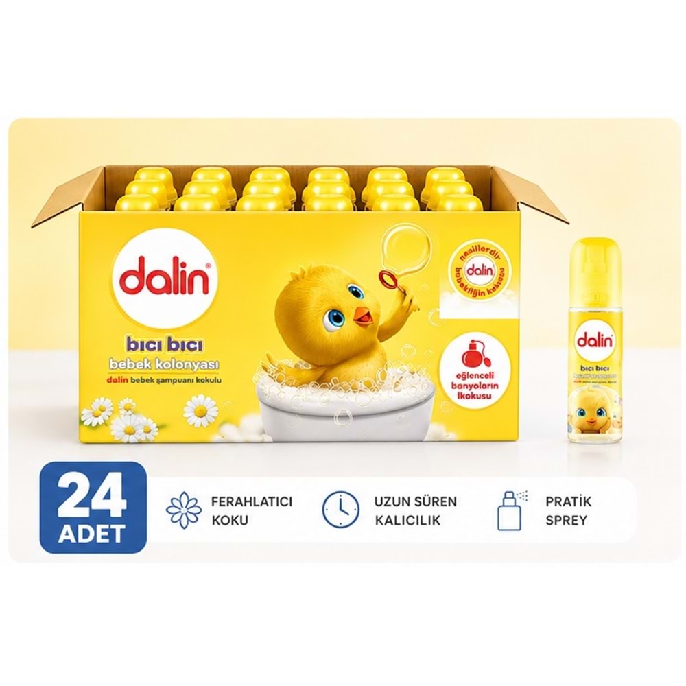 Dalin Bebek Kolonyası 150ML Klasik (Bıcı Bıcı Kokusu) (24 Lü Set)
