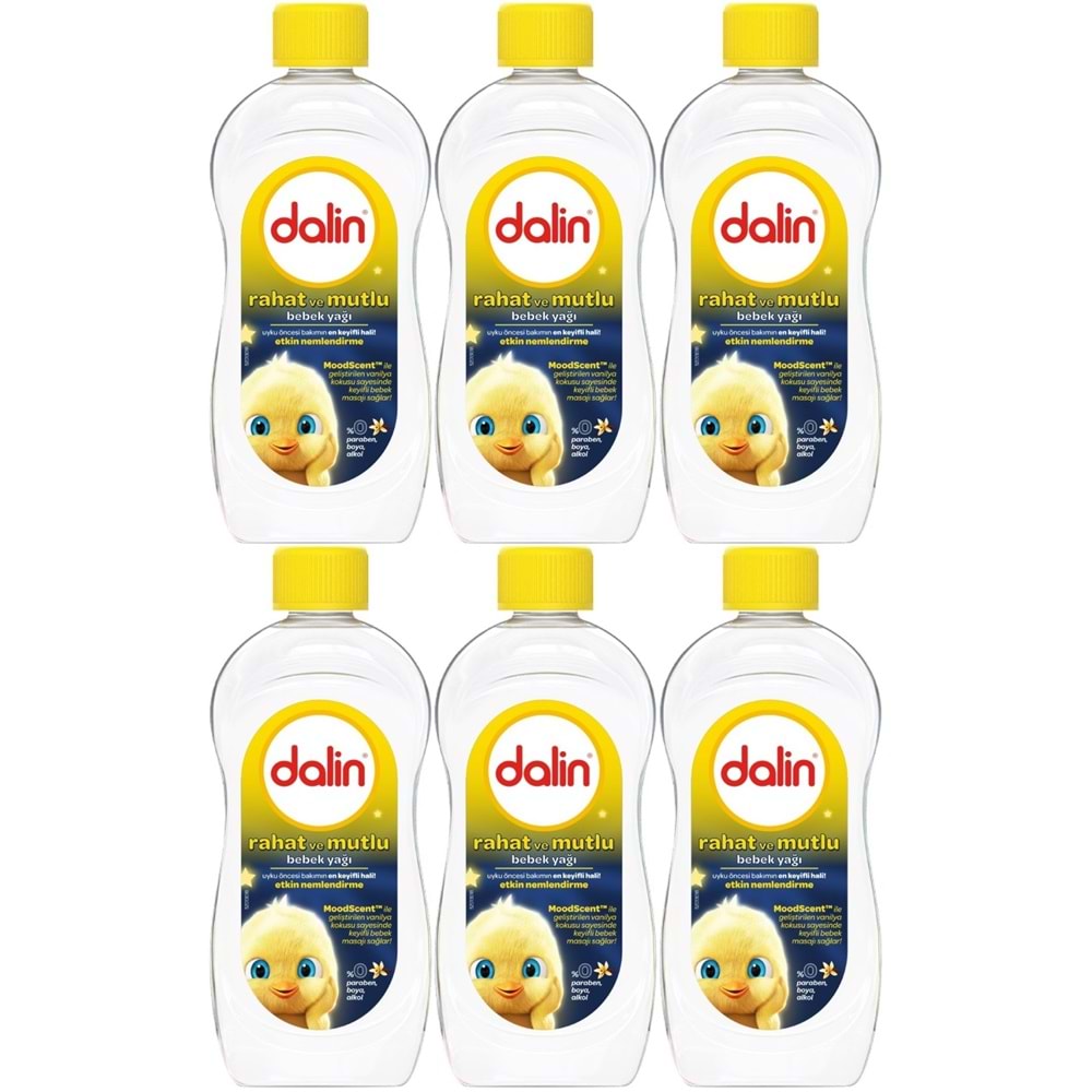Dalin Bebek Yağı 300ML Rahat ve Mutlu Vanilya Kokulu Nemlendirici (6 Lı Set)