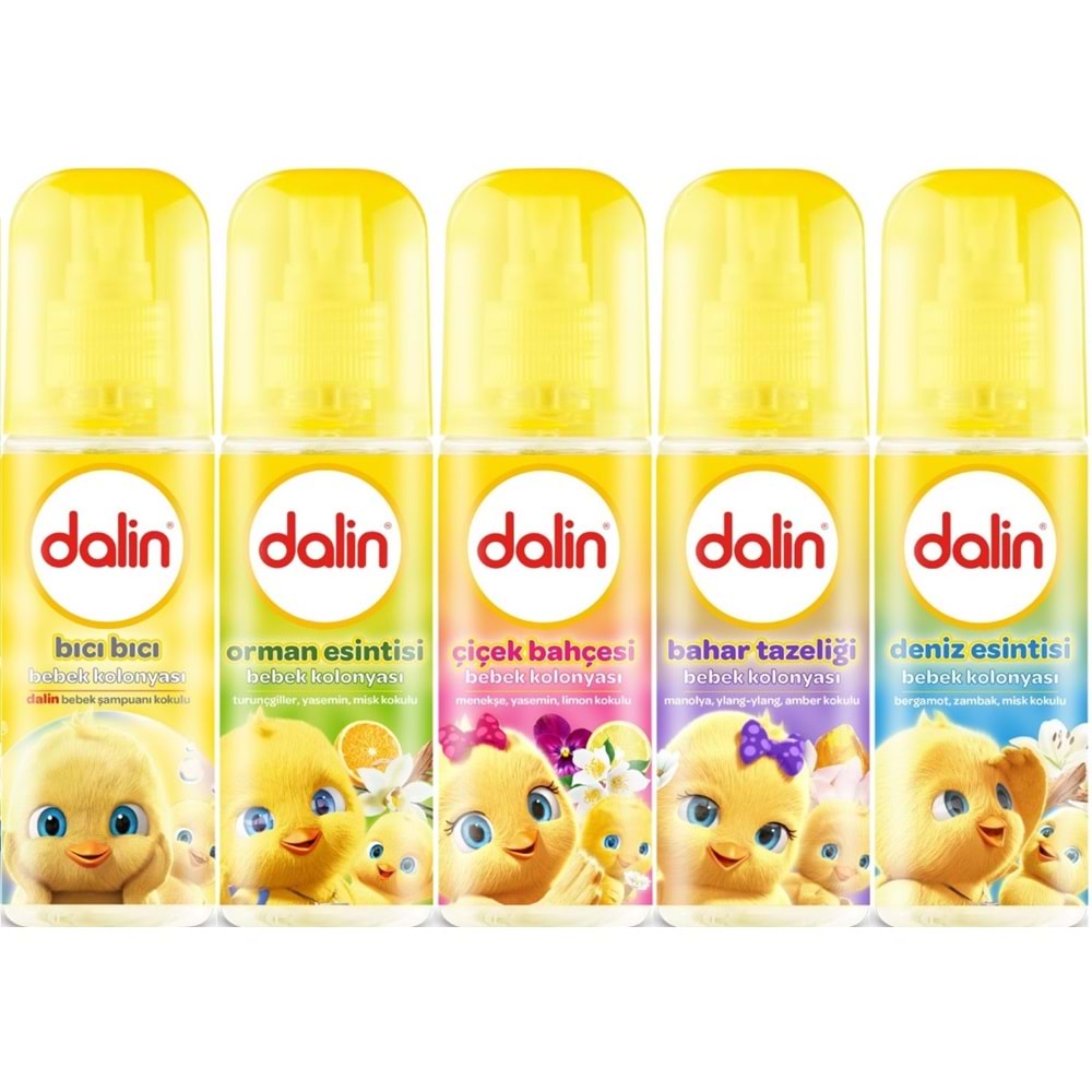Dalin Bebek Kolonyası 150ML (Bıcı Bıcı-Orman-Çiçek-Bahar-Deniz) Karma 5 Li Set