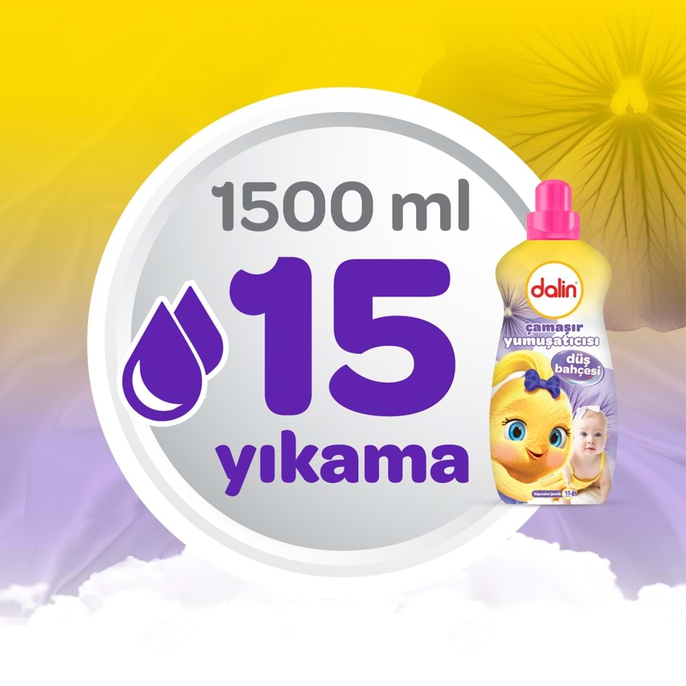 Dalin Çamaşır Yumuşatıcı 1500ML Düş Bahçesi (4 Lü Set) (Bebeklere Özel)