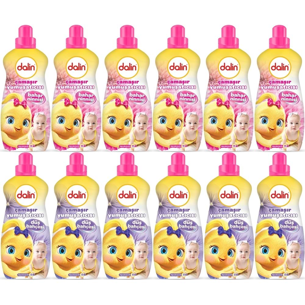 Dalin Çamaşır Yumuşatıcı 1500ML Bahar Ninnisi + 1500ML Düş Bahçesi (Karma 12 Li Set)