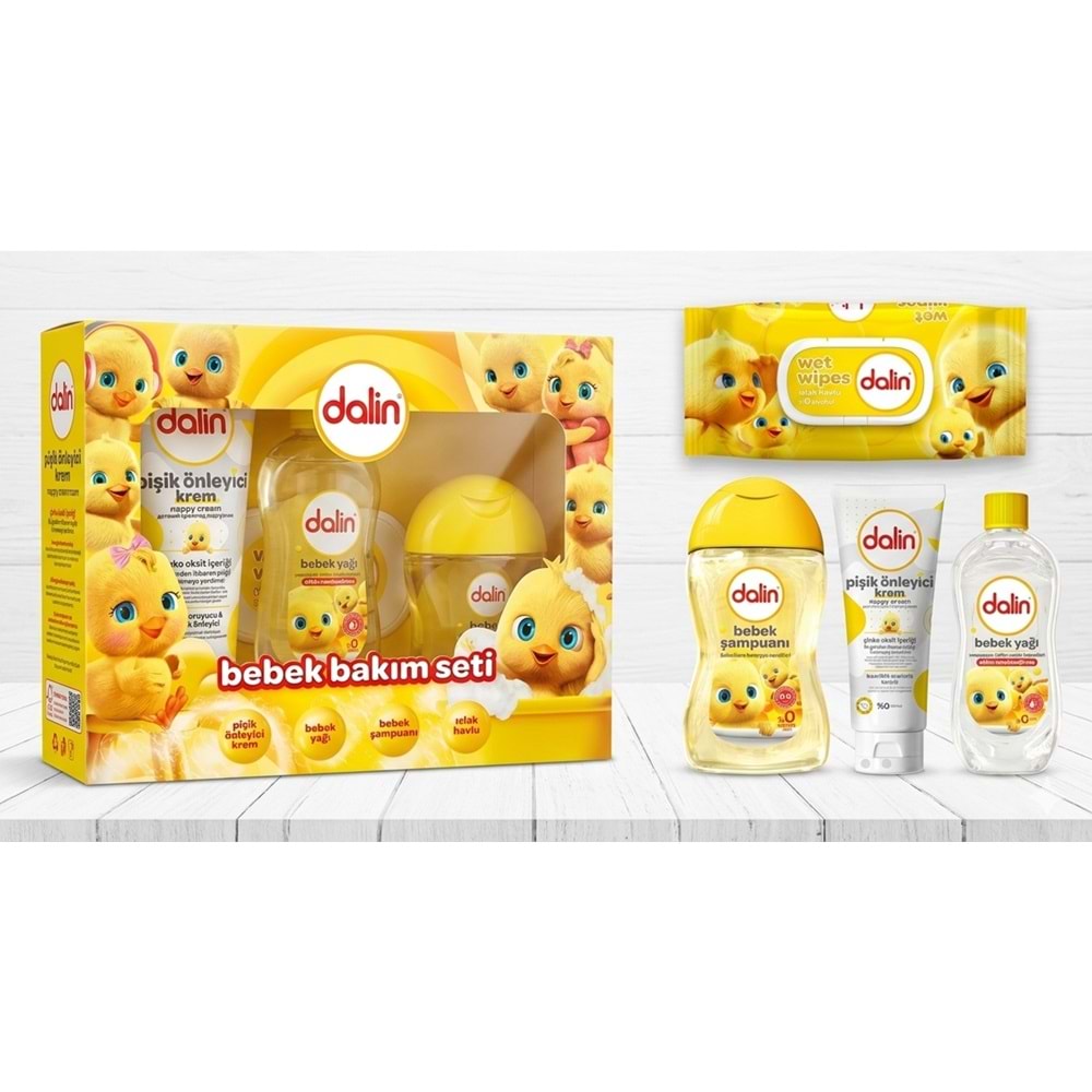 Dalin Bebek Bakım Seti 4 Parça (Kutulu) Yenidoğan Seti (Karma 6 Lı Set)