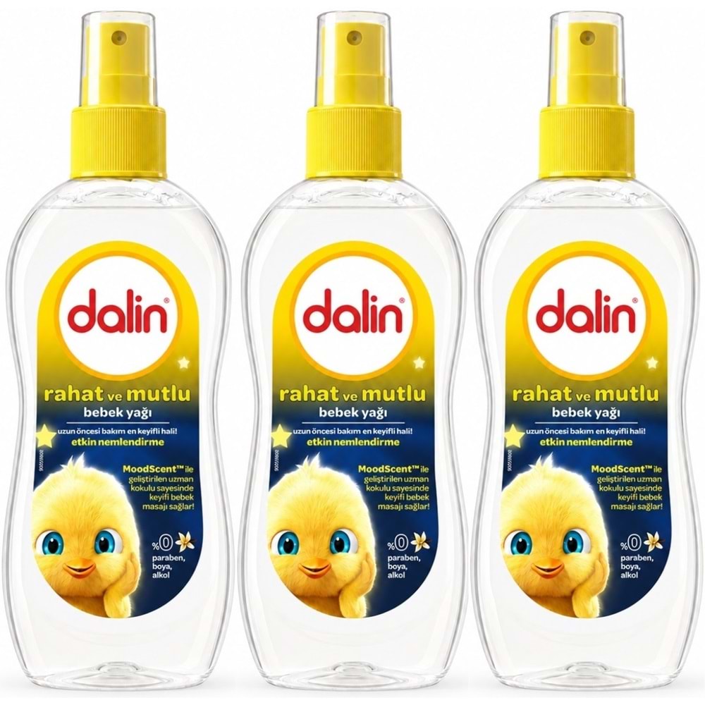 Dalin Bebek Yağı 200ML Sprey Rahat ve Mutlu (3 Lü Set)