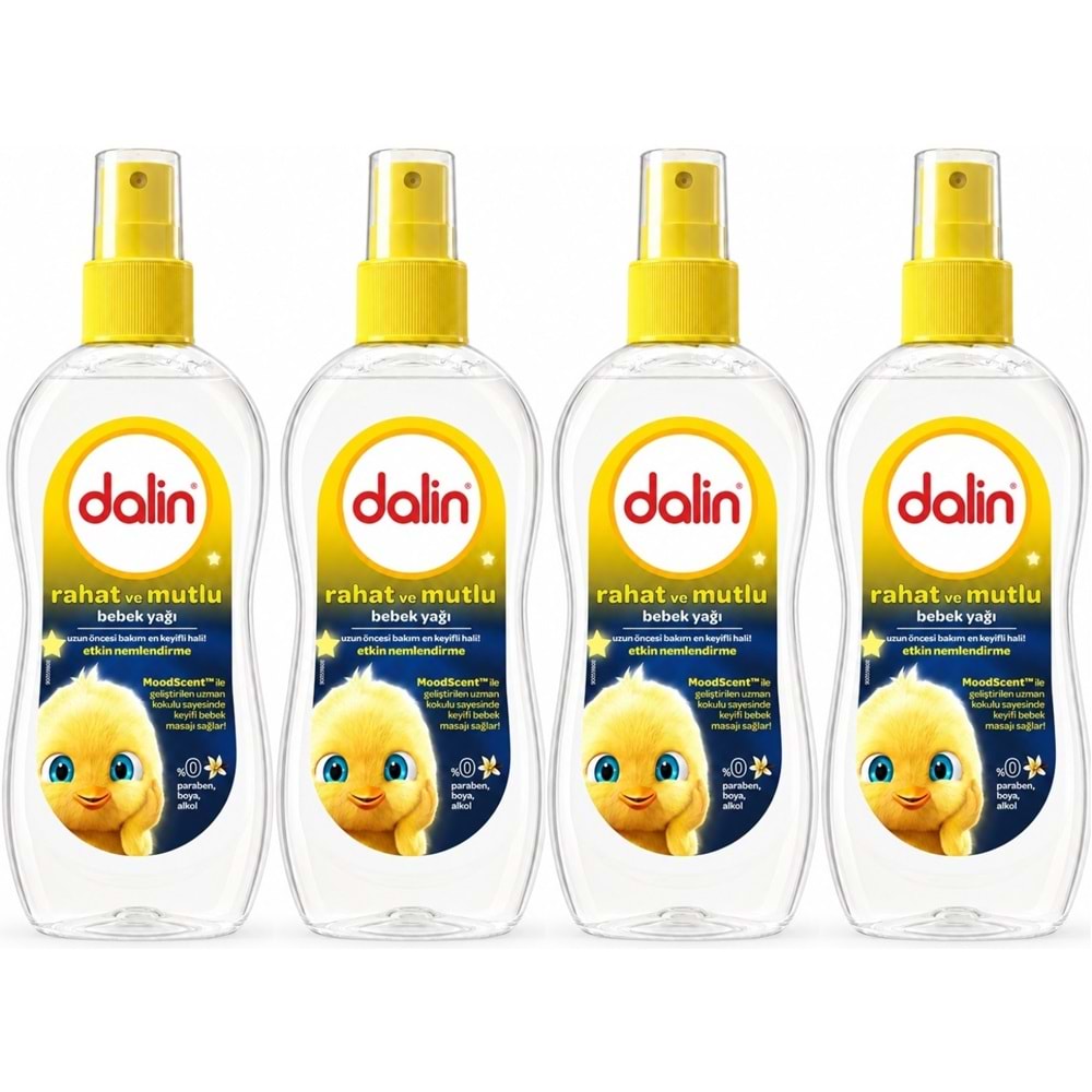Dalin Bebek Yağı 200ML Sprey Rahat ve Mutlu (4 Lü Set)