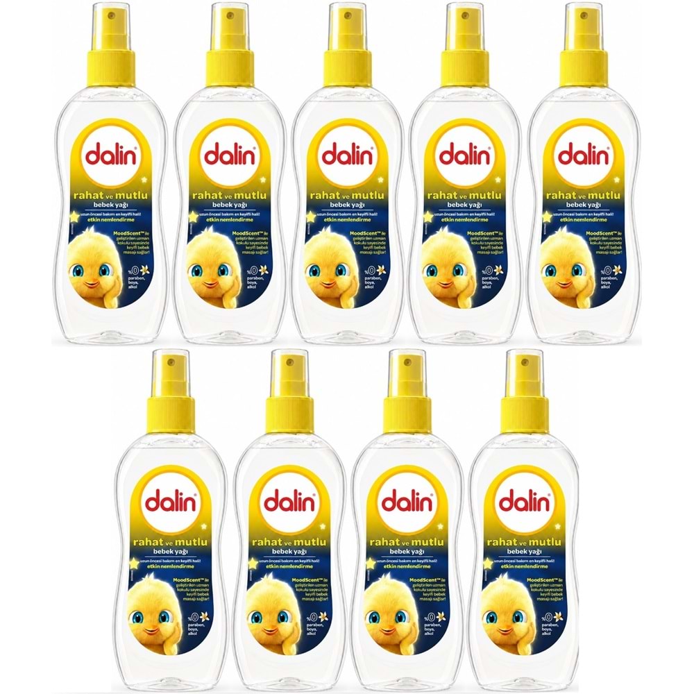 Dalin Bebek Yağı 200ML Sprey Rahat ve Mutlu (9 Lu Set)