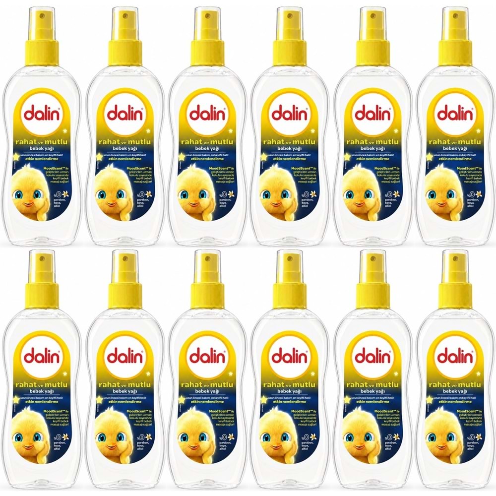 Dalin Bebek Yağı 200ML Sprey Rahat ve Mutlu (12 Li Set)