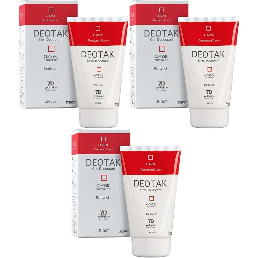 Deotak Krem Deodorant Unisex 35ML Classic (Normal Cilt) (3 Lü Set)