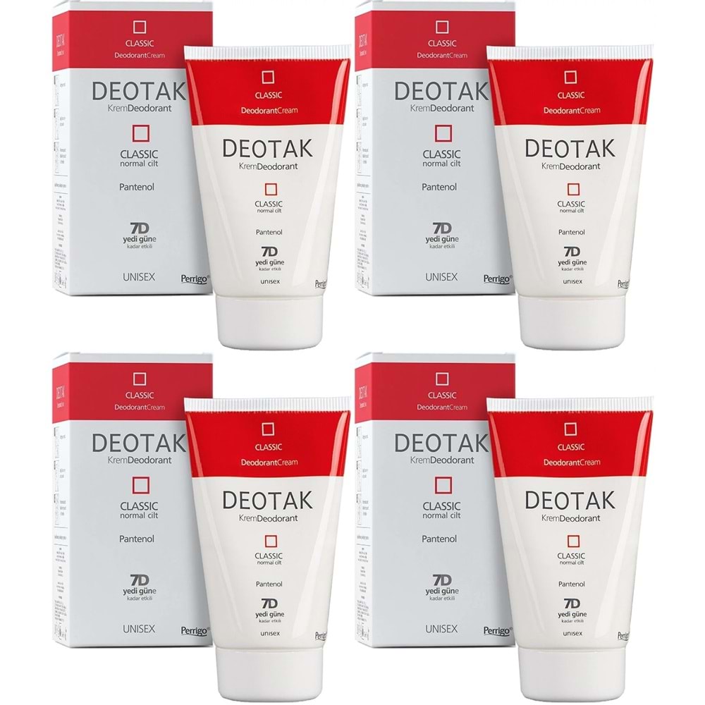 Deotak Krem Deodorant Unisex 35ML Classic (Normal Cilt) (4 Lü Set)