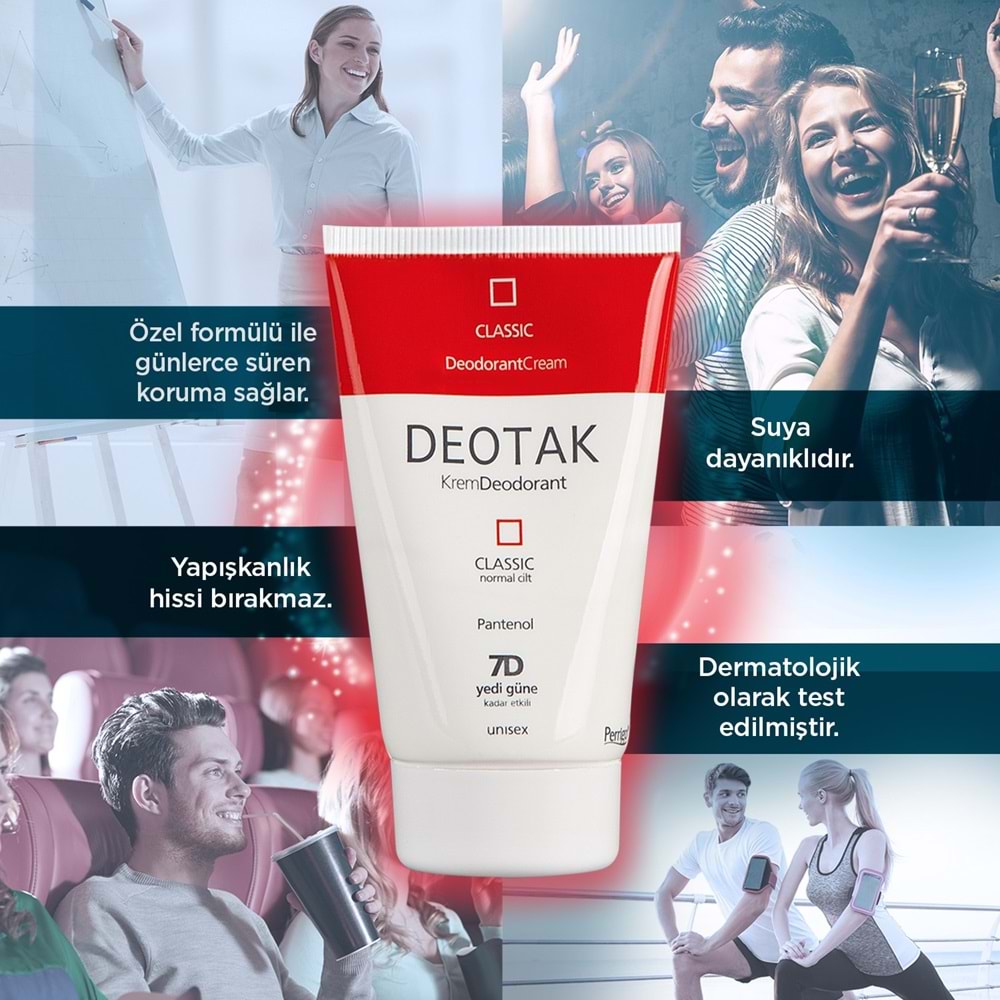 Deotak Krem Deodorant Unisex 35ML Classic (Normal Cilt) (4 Lü Set)