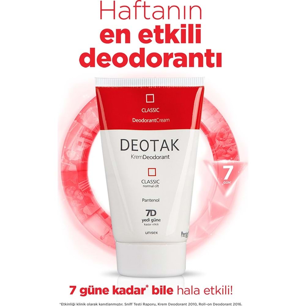 Deotak Krem Deodorant Unisex 35ML Classic (Normal Cilt) (4 Lü Set)