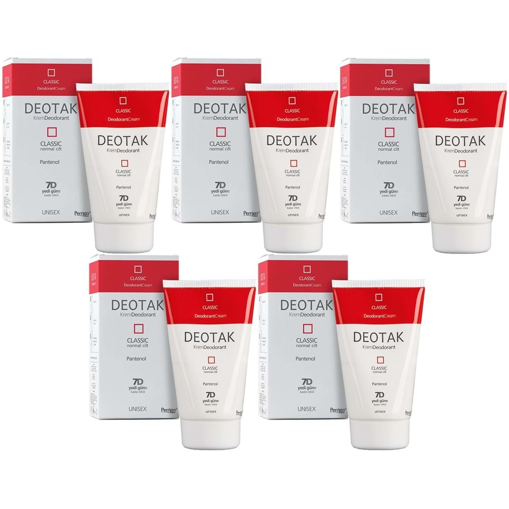 Deotak Krem Deodorant Unisex 35ML Classic (Normal Cilt) (5 Li Set)