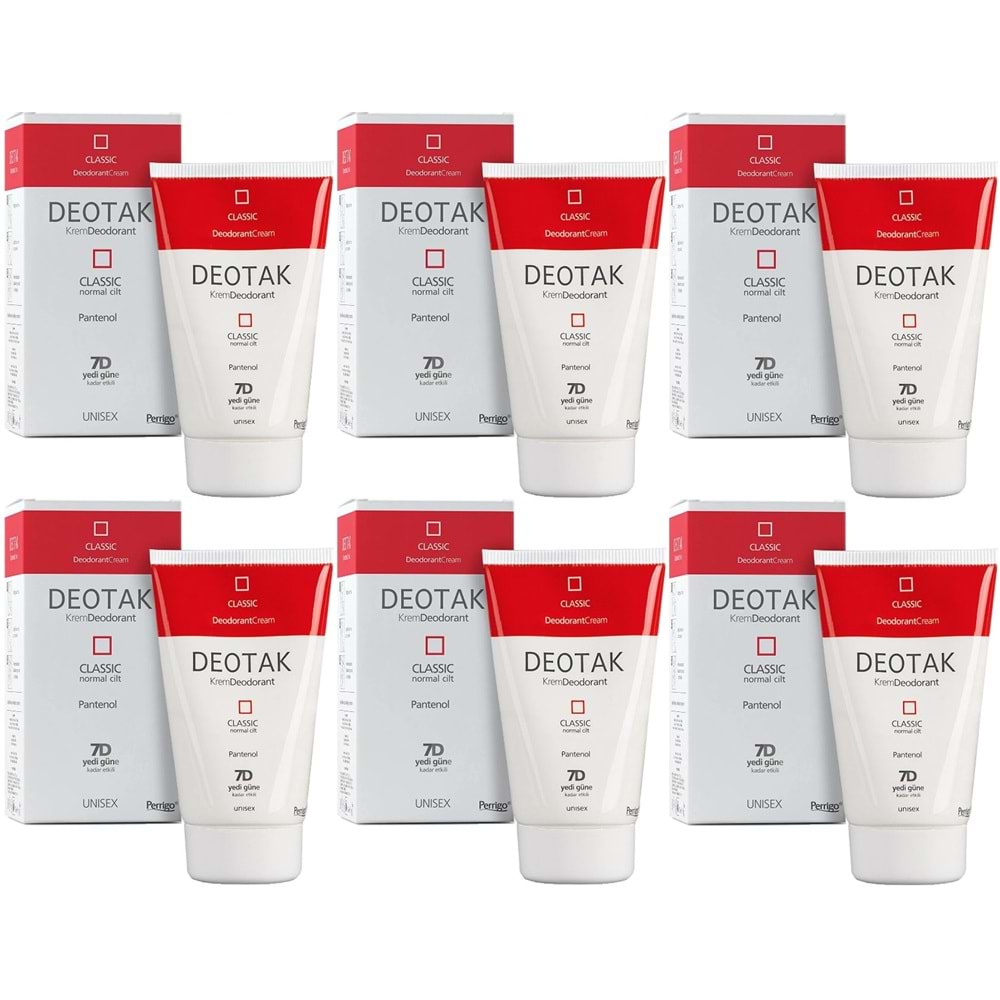 Deotak Krem Deodorant Unisex 35ML Classic (Normal Cilt) (6 Lı Set)