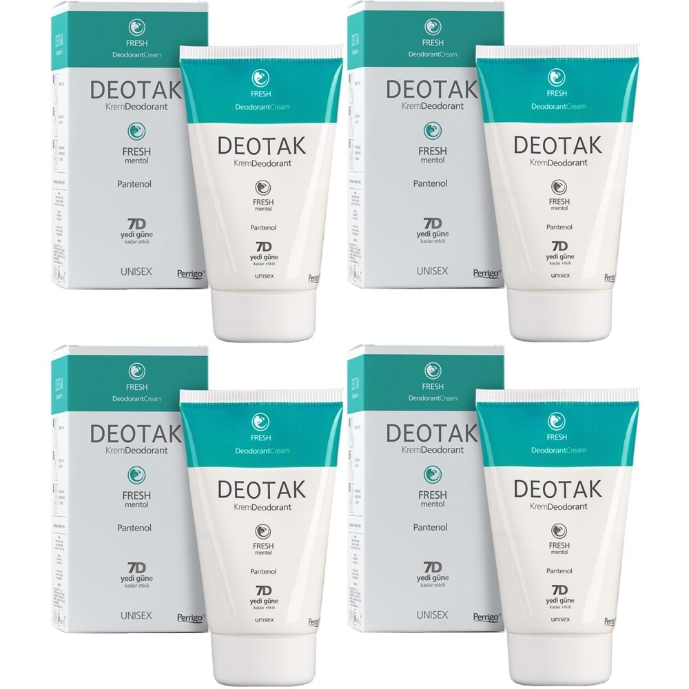 Deotak Krem Deodorant Unisex 35ML Fresh (Mentol) (4 Lü Set)