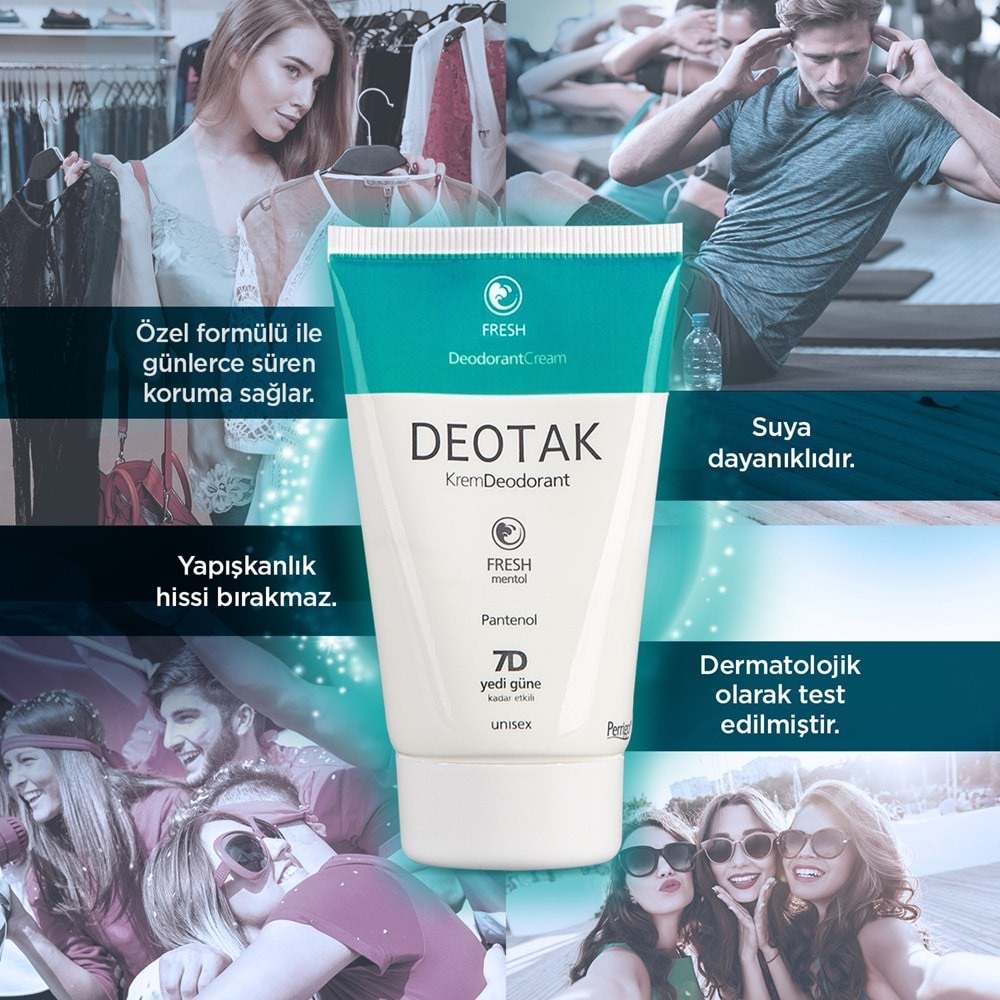 Deotak Krem Deodorant Unisex 35ML Fresh (Mentol) (4 Lü Set)