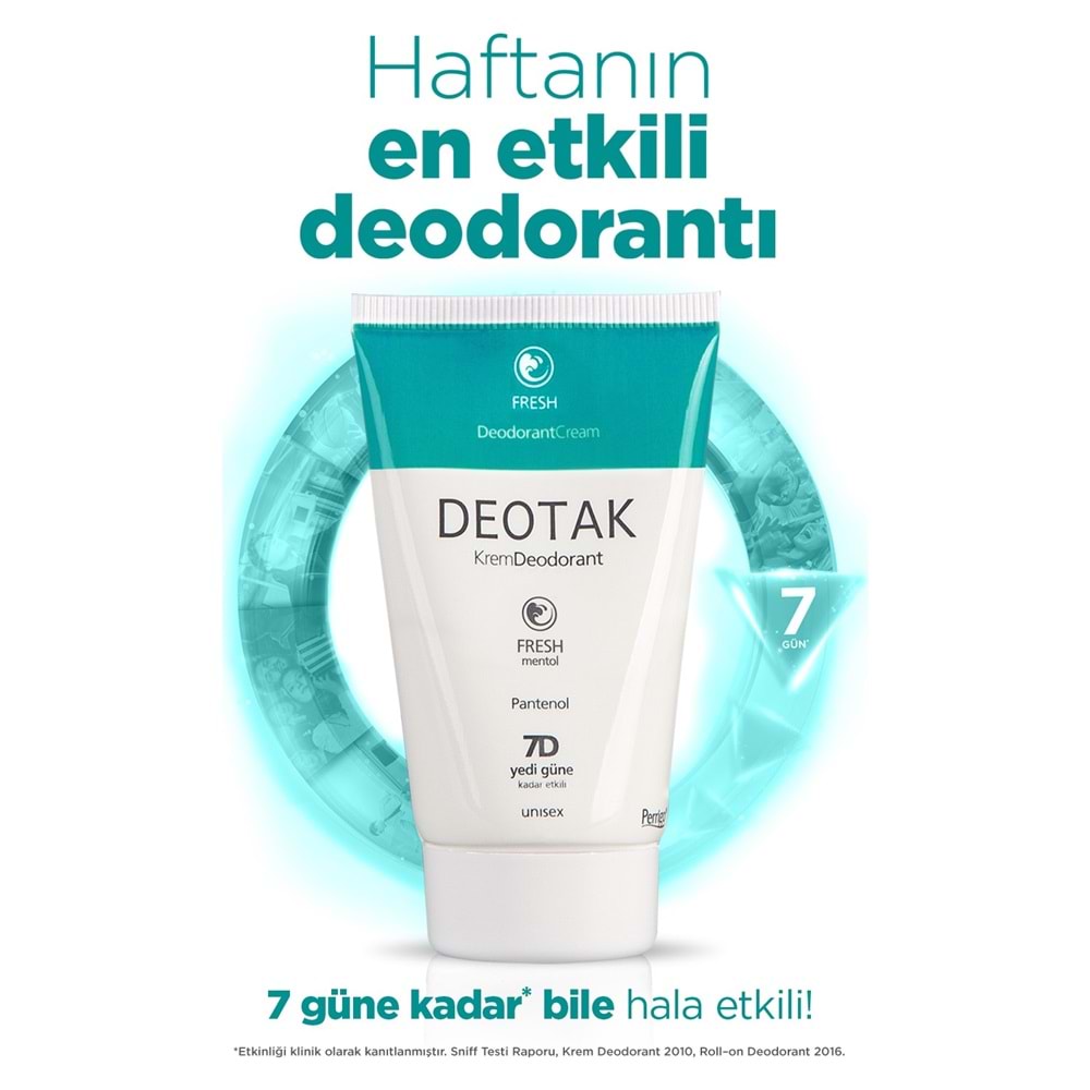 Deotak Krem Deodorant Unisex 35ML Fresh (Mentol) (4 Lü Set)