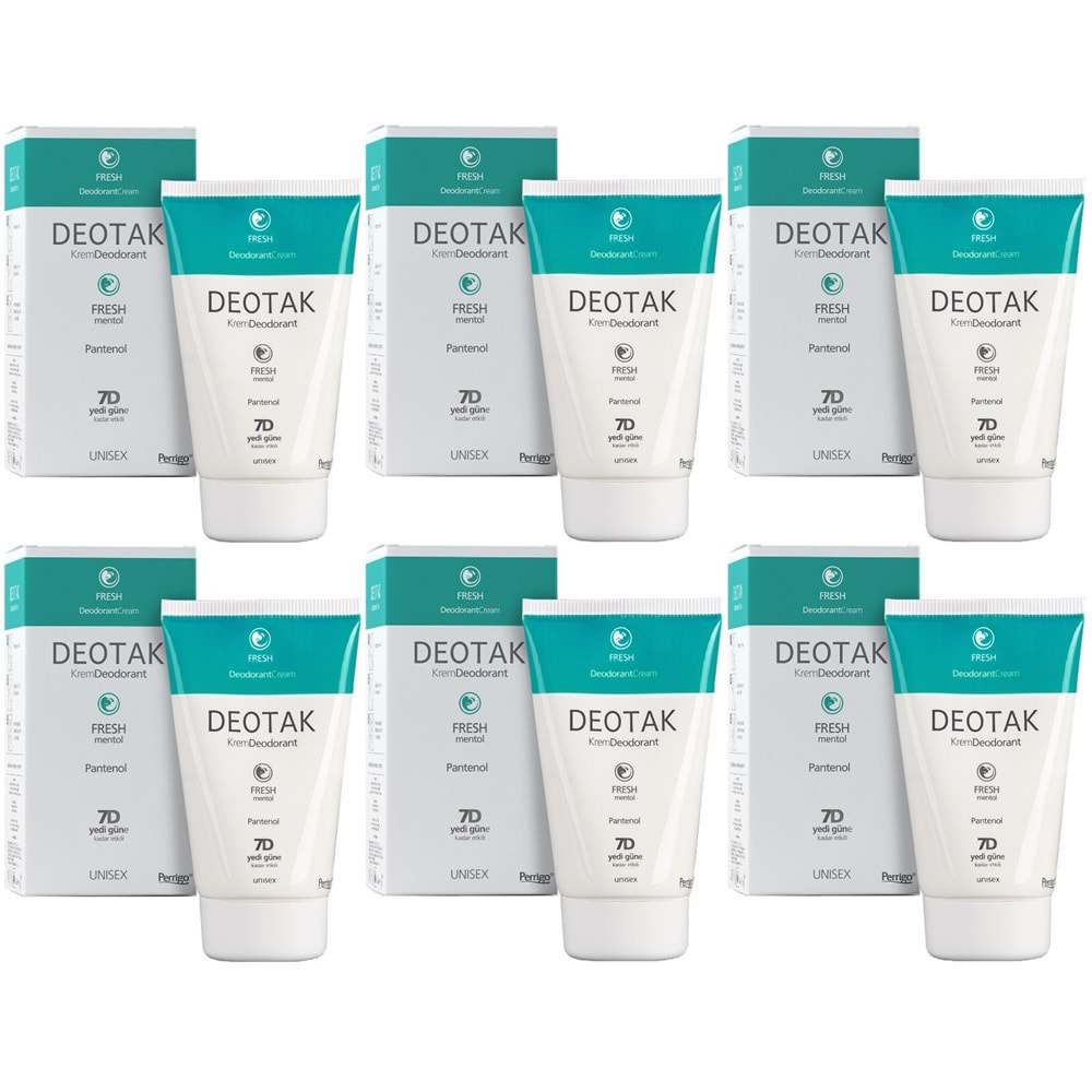 Deotak Krem Deodorant Unisex 35ML Fresh (Mentol) (6 Lı Set)