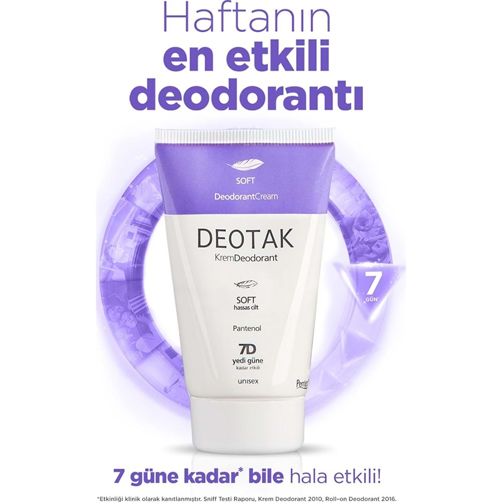 Deotak Krem Deodorant Unisex 35ML Soft (Hassas Cilt) (4 Lü Set)