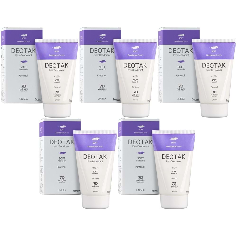 Deotak Krem Deodorant Unisex 35ML Soft (Hassas Cilt) (5 Li Set)
