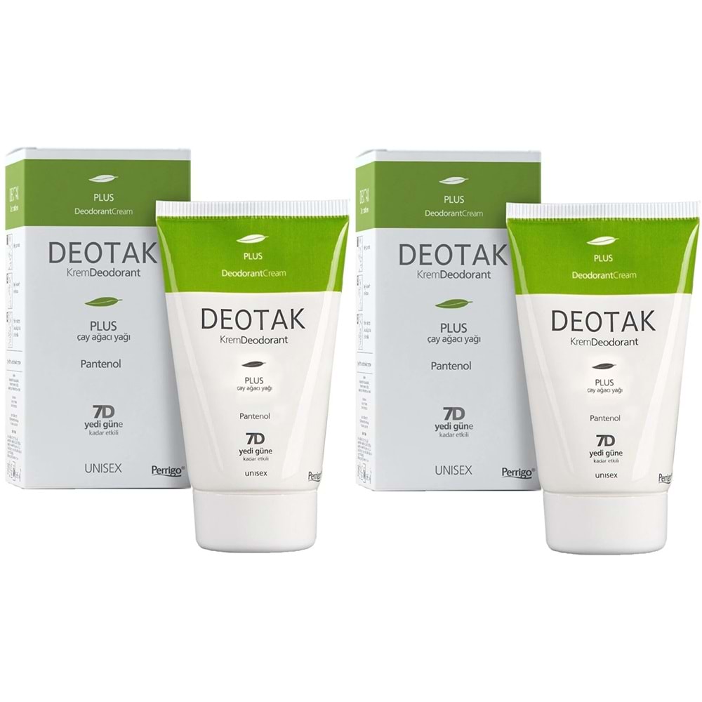 Deotak Krem Deodorant Unisex 35ML Plus (Çay Ağaçı Yağı) (2 Li Set)
