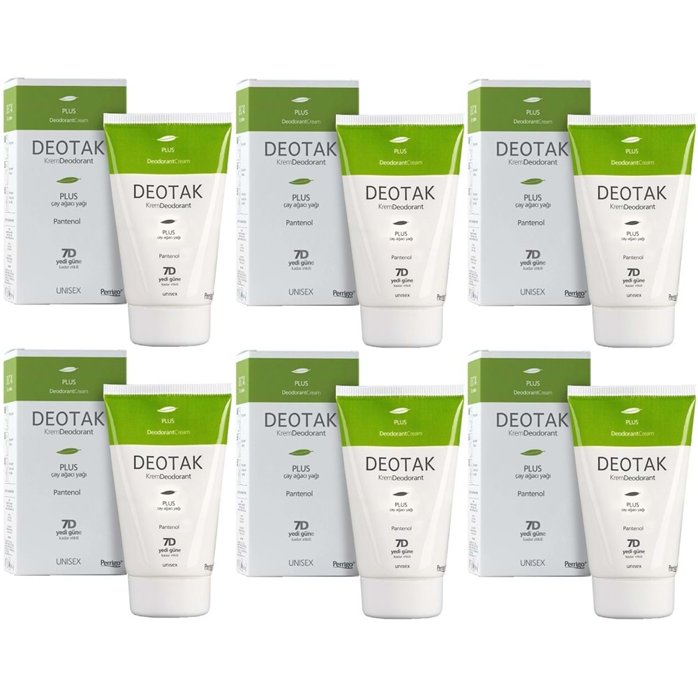 Deotak Krem Deodorant Unisex 35ML Plus (Çay Ağaçı Yağı) (6 Lı Set)