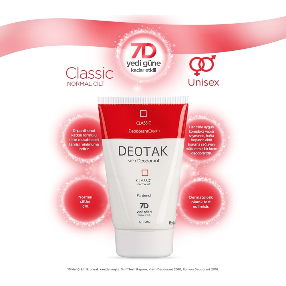 Deotak Krem Deodorant Unisex 35ML (Normal Cilt/Mentol/Hassas/Çay Ağacı Yağı) Karma (8 Li Set)