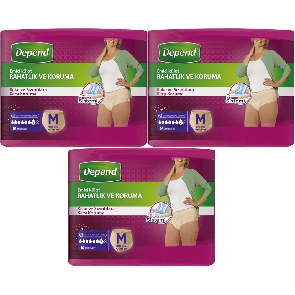Depend Emici Külot Yetişkin Bezi Avantaj Pk Orta Kadın 48 Adet