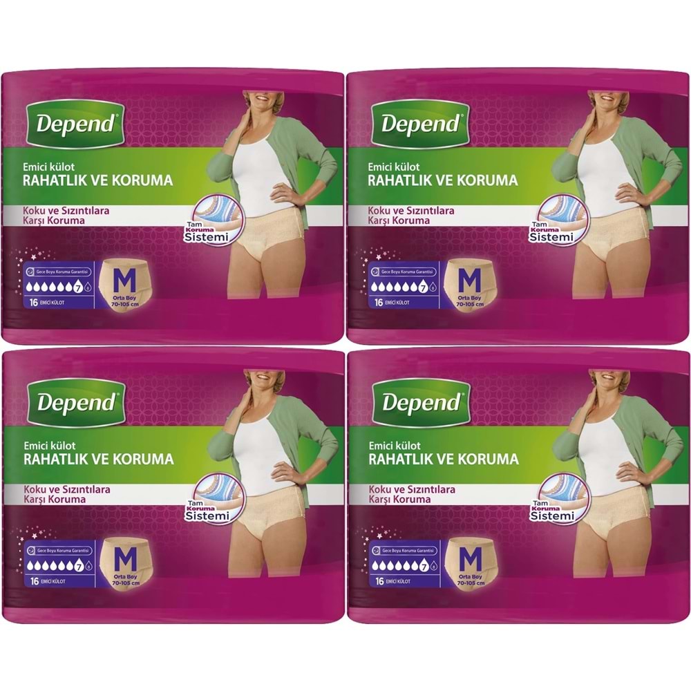 Depend Emici Külot Yetişkin Bezi Avantaj Pk Orta Kadın 64 Adet