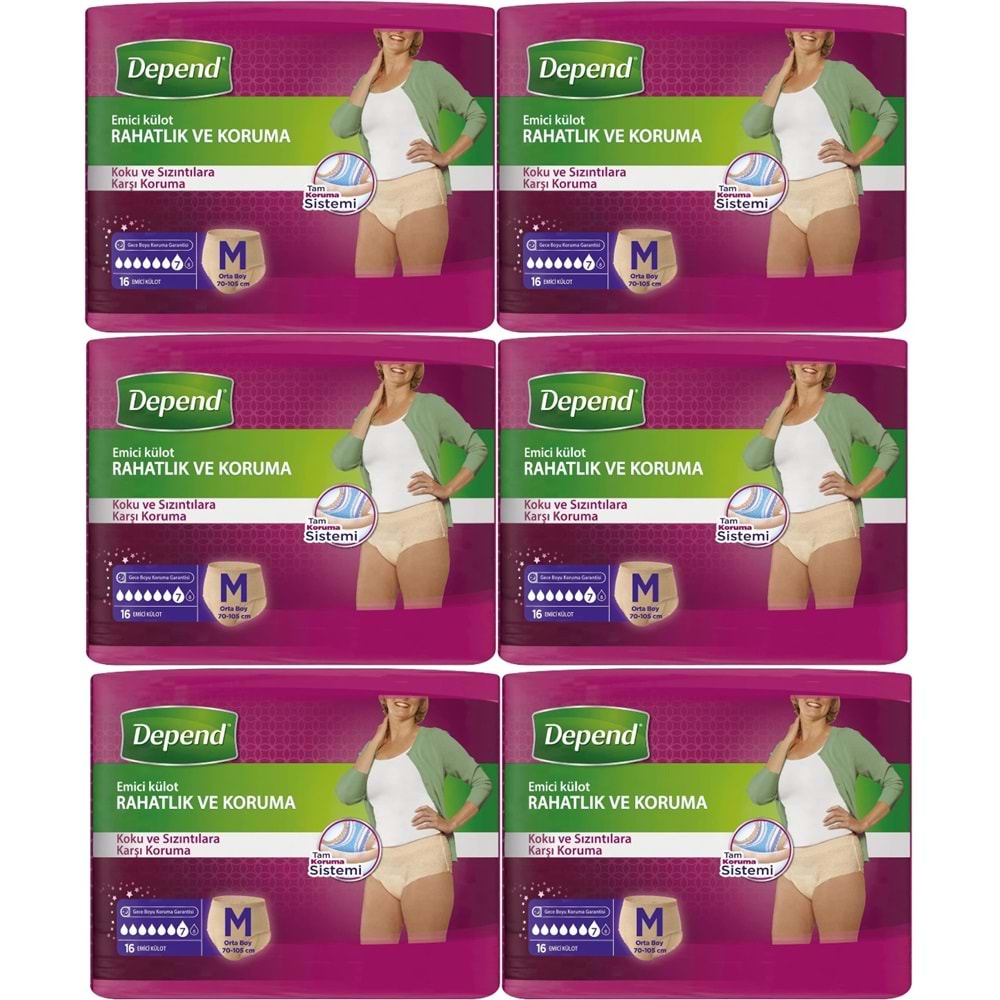 Depend Emici Külot Yetişkin Bezi Avantaj Pk Orta Kadın 96 Adet