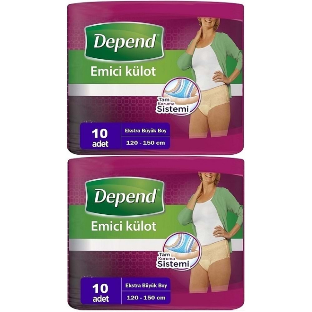 Depend Emici Külot Yetişkin Bezi XL - Extra Büyük Kadın 20 Adet (2PK*10)