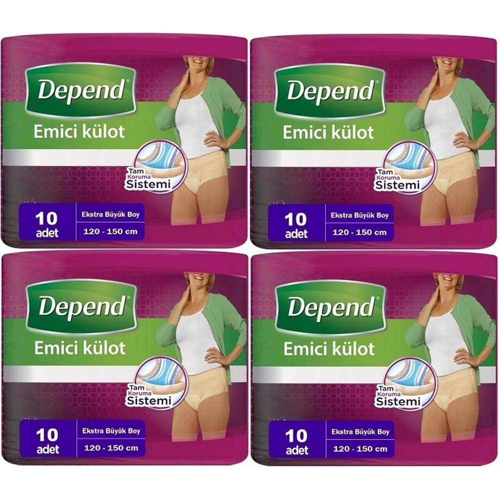 Depend Emici Külot Yetişkin Bezi XL - Extra Büyük Kadın 40 Adet (4PK*10)