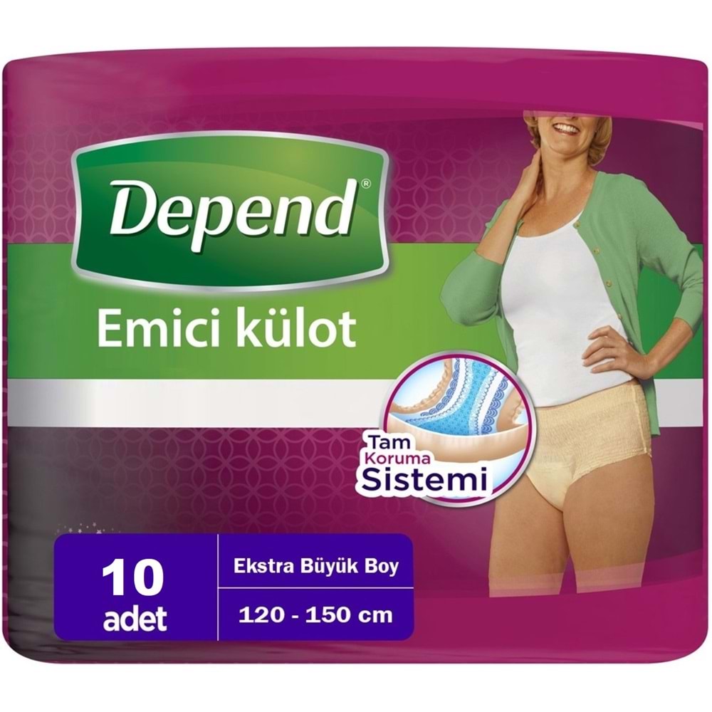 Depend Emici Külot Yetişkin Bezi XL - Extra Büyük Kadın 50 Adet (5PK*10)
