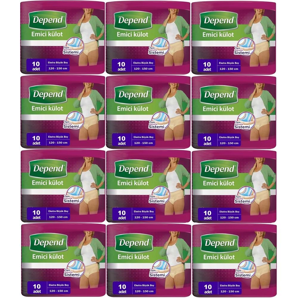 Depend Emici Külot Yetişkin Bezi XL - Extra Büyük Kadın 120 Adet (12PK*10)