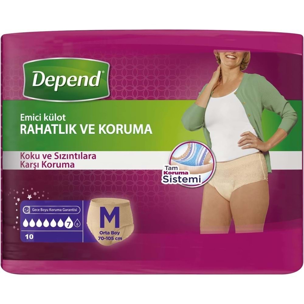 Depend Emici Külot Lohusa Pedi M - Medium - Orta Kadın (10 Lu) + Mesane Pedi Kadın Normal (12 Li)